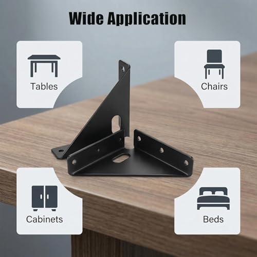 8 Pcs Heavy Duty Gusset Joints, Trapezi Corner Code (Black) - color: 8 Pcs Gusset Joints（black）