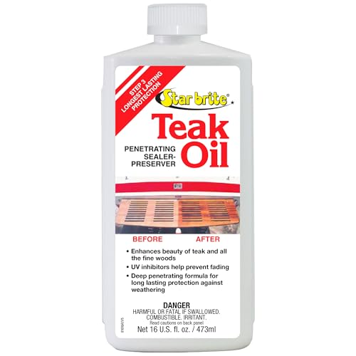 STAR BRITE Teak Oil, Long-Lasting, UV-Resistant Wood Sealer & Preserver - style: 16 oz