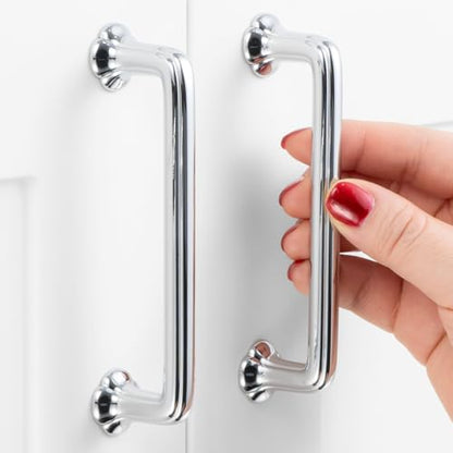 3-3/4 in Polished Chrome Cabinet Pulls Drawer Handles 10 Pack P2502 - color: Polished Chrome, size: 3-3/4 Inch Hole Centers
