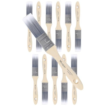 Wesquer 1 Inch Flat Paint Brushes 12 Pack Bulk Professional Detail Trim - size: 1 inch (12 pack)