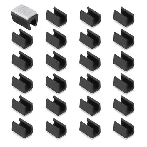 uxcell 24 Pcs Rectangle U Shaped Chair Leg Caps with Felt Pads, Black - color: Black, size: Fit 16mm Dia.