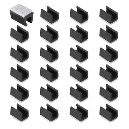 uxcell 24 Pcs Rectangle U Shaped Chair Leg Caps with Felt Pads, Black - color: Black, size: Fit 16mm Dia.