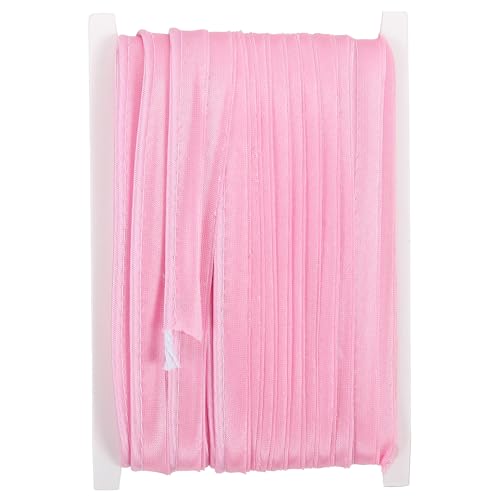 YELARXI 1/2 Inch Maxi Piping Bias Tape, 20 Yards Piping Trim with Cord Satin Binding Lip Cord Trim Fit for Sewing Garment Webbing Trimming Crafts Decorating - (Pink) - color: Pink