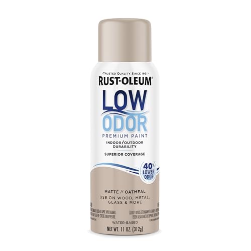 Rust-Oleum Low Odor Premium Spray Paint, Matte Oatmeal - color: Matte Oatmeal, size: 11 Ounce (Pack of 1)