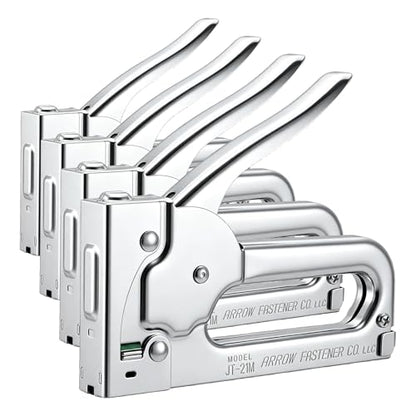 Arrow JT21CM Professional Light Duty Staple Gun for Upholstery, Crafts, Office, Fits 1/4", 5/16”, or 3/8" Staples (Pack of 4) - size: 4-Pack