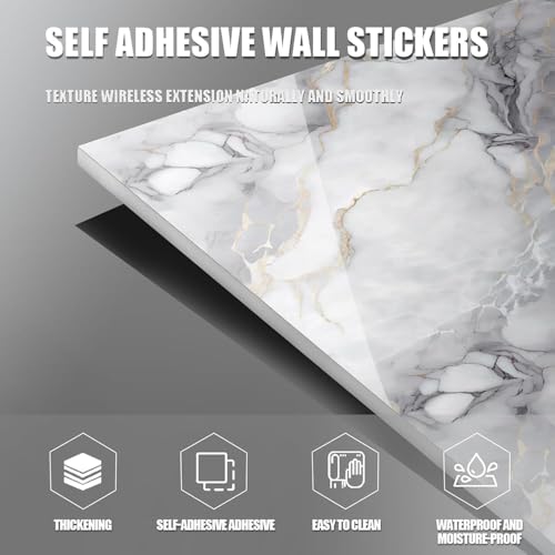 Chejiaye 10pcs Marble Peel and Stick Backsplash Waterproof Washroom Wall Panels, Peel and Stick Tile, PVC Foam Wall Panels for Kitchen,Bathroom,Living Room,Black Gold(Not Real Tile,11.8" x 11.8") - color: Black Gold, size: 11.8" x 11.8" x 10Pack