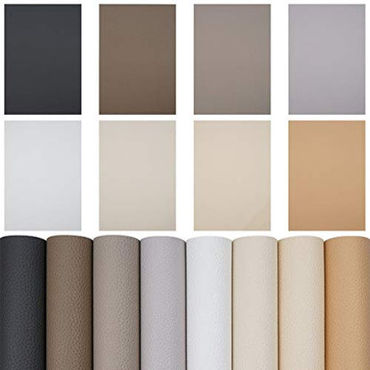 Litchi 8 Pieces 8x12 Inch Litchi Grain Texture Faux Leather Fabric Sheets for Bows and Earrings