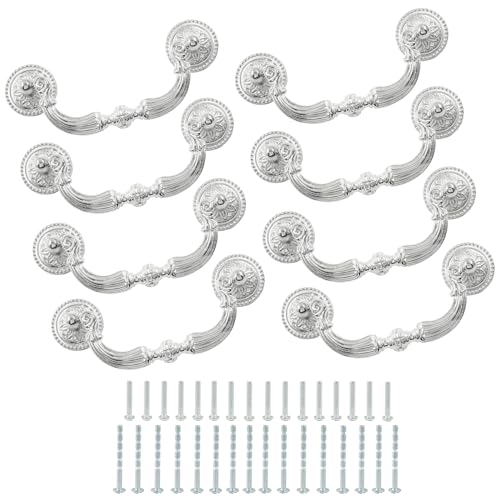 8 Pack 3.5" Hole Center Bail Pull Silver Drawer Handle - color: Silver(8 PCS), size: 3.5 Inch