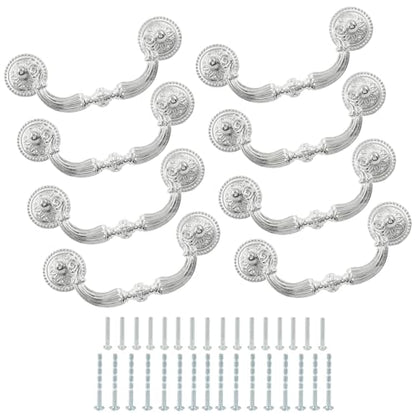 8 Pack 3.5" Hole Center Bail Pull Silver Drawer Handle - color: Silver(8 PCS), size: 3.5 Inch
