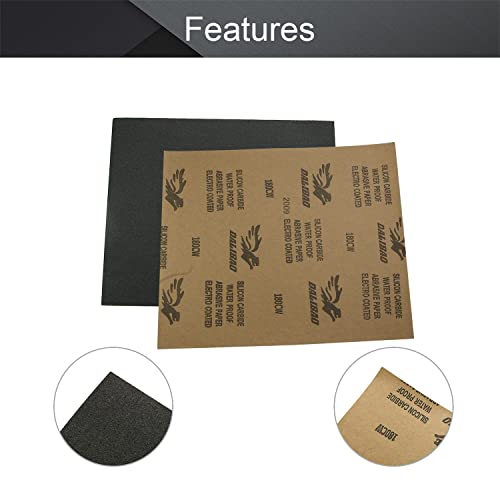 Utoolmart 180 Grits Sanding Sheets Wet Dry Silicon Carbide Sandpaper for Wood Furniture Metal Automotive Polishing 10pcs - color: 10pcs, size: 180 Grit