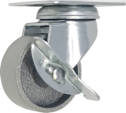 2" Steel Plate Caster Wheels, Set of 4, with Brake - size: 2" With Brake