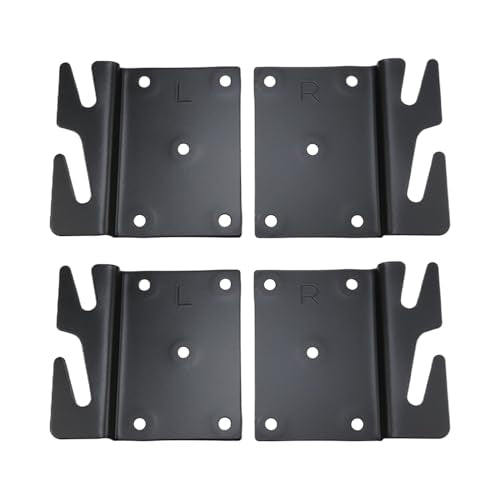 Mcredy Bed Rail Brackets, Heavy Duty Black Bed Frame Hooks, 5-Hole, 4Pcs - size: Black, 4 pieces
