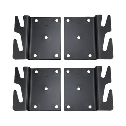 Mcredy Bed Rail Brackets, Heavy Duty Black Bed Frame Hooks, 5-Hole, 4Pcs - size: Black, 4 pieces