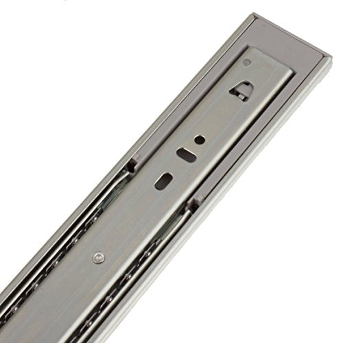 GlideRite Hardware 2075-ZC 20 inch Side Mount Soft Close Full Extension Drawer Slides 10 Pack, 100 lb, Silver