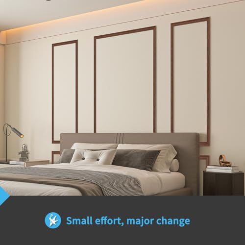 Art3d Pre-Cut Wall Molding Set of 6 pcs, 3 Top 3 Bottom, Walnut - color: Walnut: Style 2