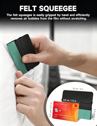 Car Window Tint Kit, 9 Pcs Privacy Film Application Kit, Vinyl Wrap Tools with Wrap squeegees Micro Squeege and Detachable Knife & 5 Extra Blade, Suitable for Family Office or Warehouse