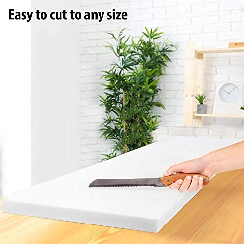 AK Trading CO. Professional 4" Thick, 18" Wide X 72" Long Regular Density Upholstery Foam, White - size: 4" H x 18" W x 72" L