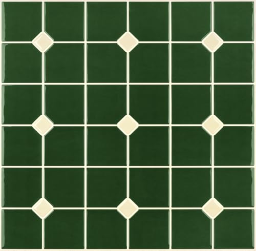 Green Peel and Stick Tile 3D Square Backsplash for Kitchen Vinyl - color: Green-square, size: 20 Pieces