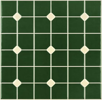 Green Peel and Stick Tile 3D Square Backsplash for Kitchen Vinyl - color: Green-square, size: 20 Pieces