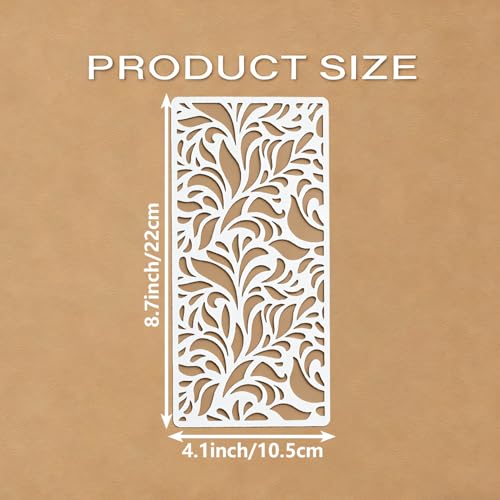 16 Pcs Texture Stencils Painting Reusable 4.1×8.7 Inch Flower Stencils for Crafts Plastic Leaf Floral Branch Stencil Drawing Templates for DIY Wall Canvas Knit Notebook Card Wood - color: Style A