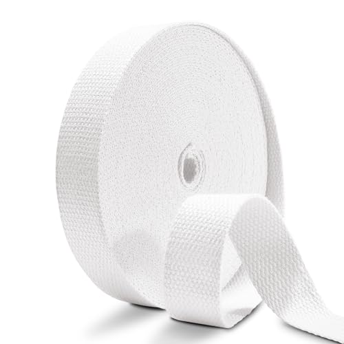 Cotton Webbing 1.5 Inch 12 Yards Natural Cotton Webbing Straps for Bags Handles, 1.5 Inch Weave Webbing for Cloth Tote Bag Straps Making,Cloth Belt, DIY Crafts Decoration (White) - color: White 12Yards, size: 1.5 inch