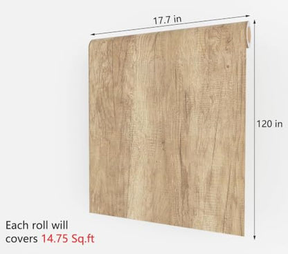 Decotalk Light Wood Contact Paper Peel and Stick Wood Countertop Contact Paper Light Woods Grain Cover Papers for Countertops Waterproof 17.7x120 Inch Timber Look Wallpaper Removable Woods Vinyl Wrap - size: 17.7" x 120"