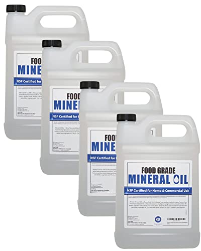 Premium 100% Pure Food Grade Mineral Oil USP, 4 Pack of Gallons, Food Safe Butcher Block and Cutting Board Oil, NSF Certified Material - size: 4 Gallon Value Pack