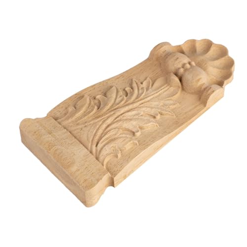 Wood Corbels 4PCS Unfinished Carved Wood Appliques Corner Onlays 5.9x2.8 in - size: 4Pack- 5.9x2.8 Inch