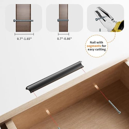 Cobbe Elite 10 Pack Elegant Matte Black Cabinet Pulls, 6-5/16 Inch Hole Center, Handles for Kitchen Bathroom Cabinets & Drawers - color: Black 10 Pack, size: 6-3/8" hole center spacing
