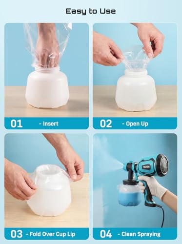 100PCS Paint Sprayer Bags 7.8"x11.8" - color: Transparent