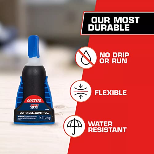 Loctite Super Glue Ultra Gel Control, Clear, 0.14 fl oz Bottle, 1 Pack - Superglue for Plastic, Wood, Metal, Crafts & Repair, Cyanoacrylate Adhesive Instant Glue, Quick Dry - size: 1 Pack, style: Ultra Gel Control