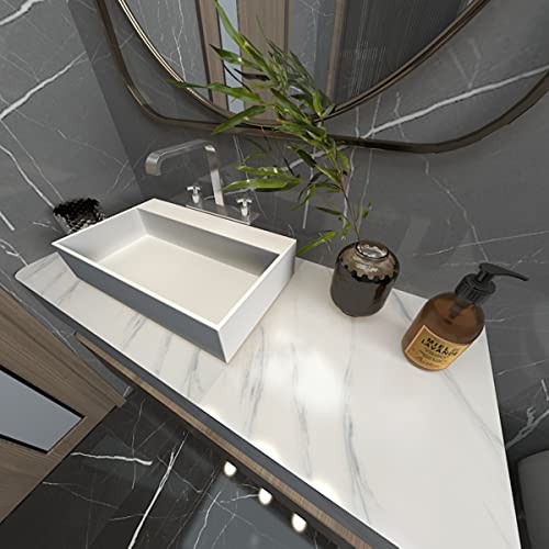 TOTIO White Marble Self-Adhesive Wallpaper, 16" x 197", 21.5 sq ft, Waterproof, Stain-Resistant, Modern Style, Marble Look - color: Milk White+gray, size: 16" x 197"