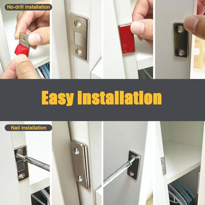 Cabinet Magnetic Catch,Ultra Thin 4 Pack Cabinet Door Magnetic Latch