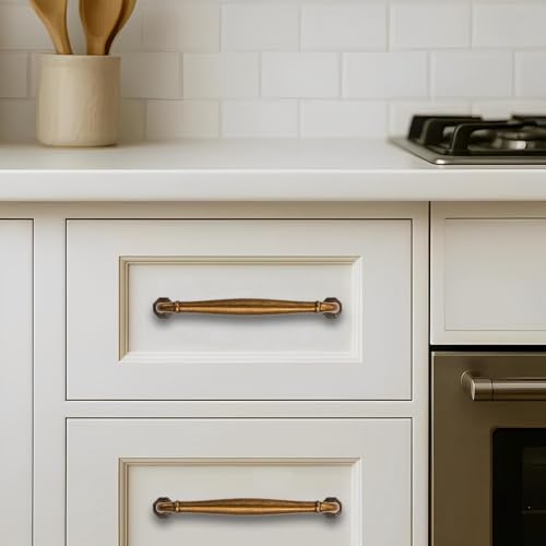 2 Pack 3-1/2 Inch Hole Center Antique Brass Heavy Duty Solid Cabinet pulls Ideal for Dressers, Bathroom, cabinets, and Kitchens cabinets. - color: Antique Brass, size: 3-1/2 Inch Hole Center, style: 2 Pack