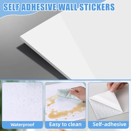Nuanchu 36 Pcs Peel and Stick Wall Panels, 12x12 Inch, Solid White - color: Solid White