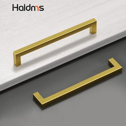 Haidms Gold Cabinet Handles 7-9/16" Brushed Gold Cabinet Handles 30 Pack - color: Gold, size: 7-9/16 Inch Hole Center