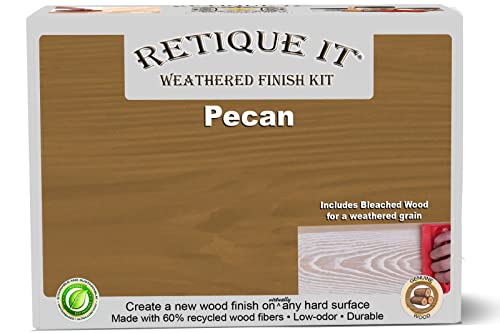 Retique It Gel Stain Liquid Wood Kits Real Paintable Wood. Great Companion to Chalk Finish Paint, Milk Paint, Furniture Paint. (2X Double (100 sq ft), Weathered Finish, 60 Pecan) - color: 60 Pecan, size: 1 Count (Pack of 1), style: Weathered Finish