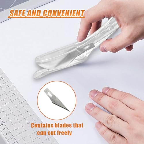 3PCS Car Wrapping Paper Cutter with 10 Replaceable Blades (White) - color: White