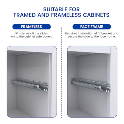 1 Pair 2 Pcs Concealed Soft Close Undermount Drawer Slides 12 Inch - size: 12 Inch
