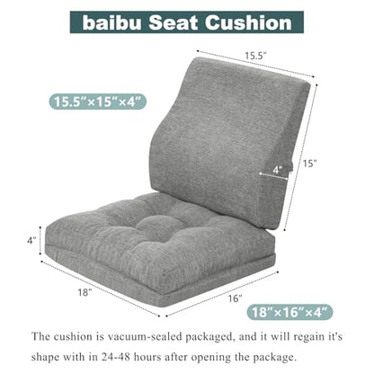 baibu Memory Foam Recliner Cushion with Lumbar Pillow, 18 x 16 x 4 in, Grey - color: Grey, size: 18x16x4 Inch (Pack of 1)