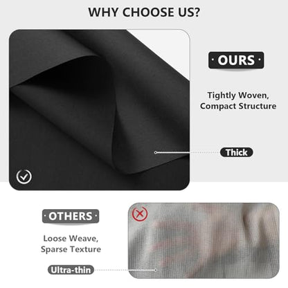 Waterproof Canvas Fabric by The Yard 600D Upholstery Fabric 58x108in Black - color: Black, size: Pre Cut 3 Yard