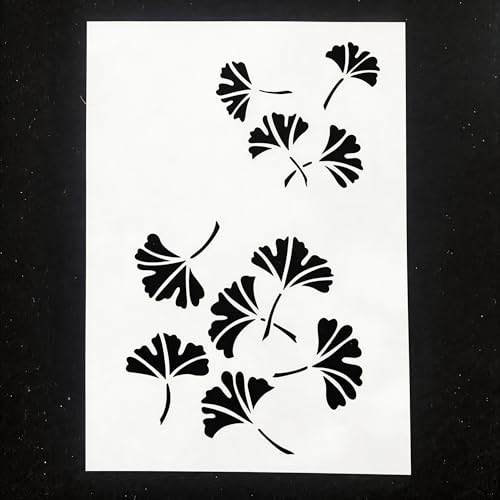 TIAMECH A4 Reusable Chinese Ginkgo Leaves Stencil for Painting - style: Chinese Ginkgo Leaves