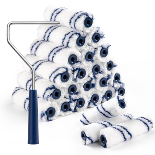 4 Inch Microfiber Paint Roller, 3/8" Nap, 24 Pack - size: 4 Inch Paint Roller Kit, 24 Pack