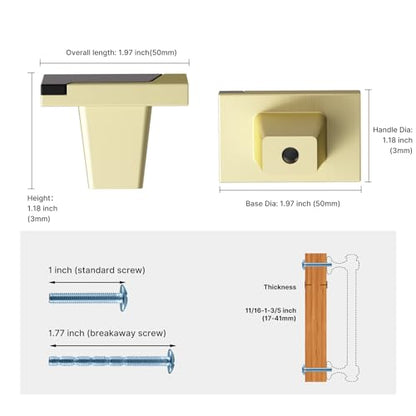 Haliwu 10 Pack Black and Gold Cabinet Knobs, Single Hole Center - color: Black & Gold, size: Single Hole Centers