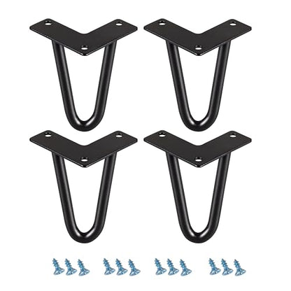 3 Inch Hairpin Legs,Small Metal Table Legs,Black Set of 4. - size: 3 INCH