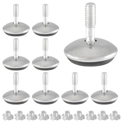 Bivethoi M6 Furniture Leveling Feet, 12 Pack, 1-3/16 Inch OD - size: M6 (1-3/16 inch)