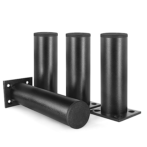 Aluminum Alloy Adjustable Furniture Legs 4.7 Inch / 120mm - Black - 4Pcs - size: 4.7 Inch