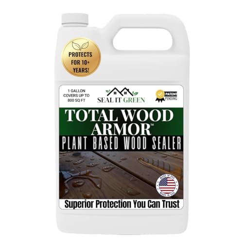 Deck Armor-Total Wood Protection by Seal It Green®-Plant Based, Eco Friendly Sealer That Protects & Waterproofs All Wooden Types. Lifetime Wood Core Protection