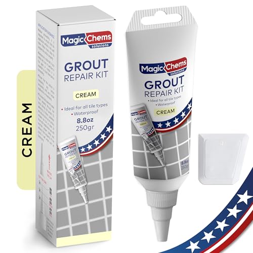 Magic Chems Grout Repair Kit, Cream, Fast Drying Sealer, 8.8 oz - color: Cream, size: 1 Pack