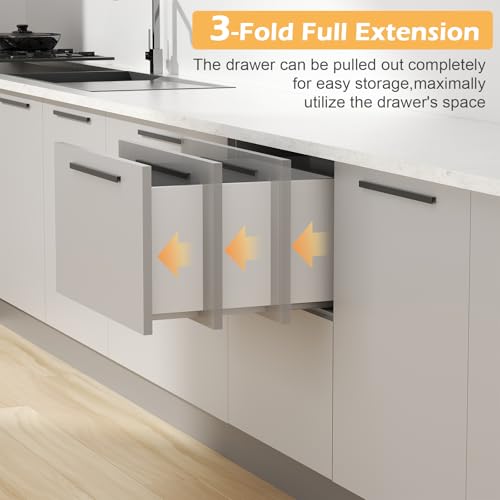 Pair Undermount Drawer Slides Bottom Mount Pull Out Shelf Slider Under Mount Drawer Glides Full Extension Soft Close Drawer Runner Shelf Track for Kitchen Face Frame or Frameless Cabinet Drawer - size: 10 Inch